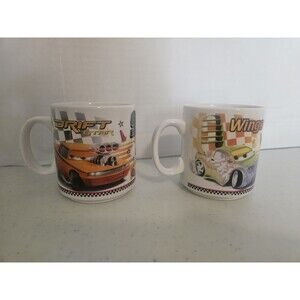 Lot Of 2 Disney Pixar Cars Coffee Mugs Lightning McQueen Boost Wingo Driftstar